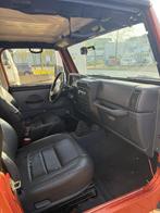 ‼️JEEP WRANGLER TJ 2.5 120PK ORANJE HARD/SOFTTOP YOUNGTIMER, Auto's, 2500 cc, 4 cilinders, Zwart, Leder
