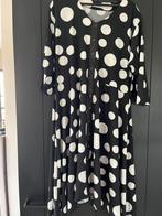 Magna jurk 52/54 zwart witte stip met lederlook accenten, Jurk, Ophalen of Verzenden, Zo goed als nieuw, Zwart