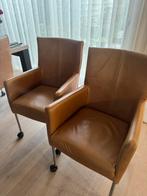 Leren eetkamerstoelen, Huis en Inrichting, Stoelen, Ophalen, Gebruikt, Bruin, Leer