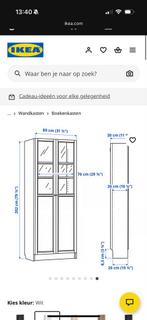 Witte boekenkast BILLY IKEA met glazen deuren, Ophalen, Overige materialen, 200 cm of meer, 50 tot 100 cm