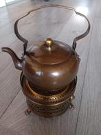Antieke koperen theepot met warmhouder, Antiek en Kunst, Ophalen