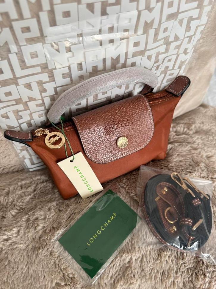 Longchamp Le Pliage Mini XS (cognac), Sieraden, Tassen en Uiterlijk, Tassen | Damestassen, Nieuw, Handtas, Overige kleuren, Ophalen of Verzenden