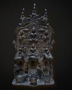 Oud brons reliëf van de Mucalinda Boeddha, Ophalen of Verzenden, Gebruikt