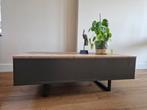 Design salontafel, uitklapbaar. Grijs met houtlook. Modern, Huis en Inrichting, Tafels | Salontafels, Ophalen, 100 tot 150 cm