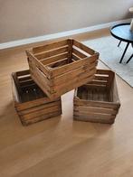 3 houten fruitkisten, Huis en Inrichting, Ophalen of Verzenden, Zo goed als nieuw, Minder dan 50 cm, Minder dan 50 cm