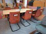 6 Nieuwe armleuning stoelen Mischa, Koper  zwart Swing frame, Ophalen, Zwart, Nieuw, Metaal