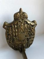 Messing Kledinghaak met Wapenschild, Ophalen of Verzenden