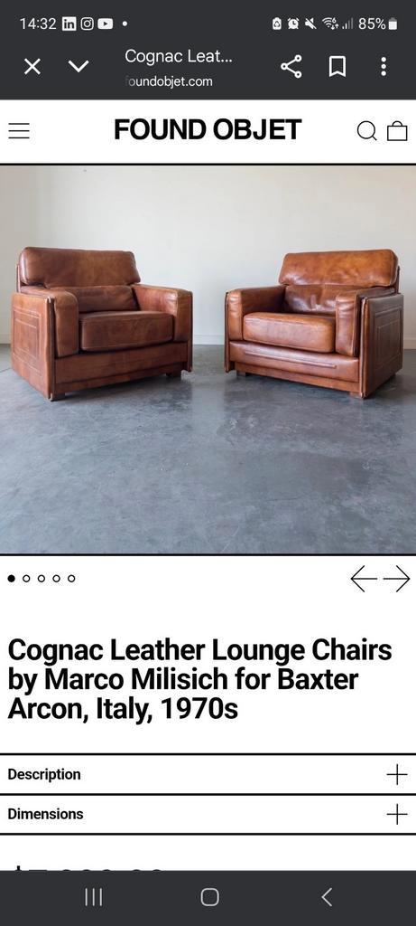 Baxter Arcon Fauteuils - Marco Milsich Design, Antiek en Kunst, Antiek | Meubels | Stoelen en Banken, Ophalen