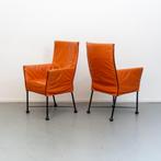 8 Als nieuwe Montis Chaplin stoelen oranje leer, Ophalen of Verzenden, Zo goed als nieuw, Leer