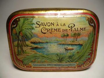 Blikje, 'Savon à la crème de palme'. beschikbaar voor biedingen