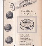 Retro reclame 1960 Droste chocolade pastilles blikje, Ophalen of Verzenden, Huis en Inrichting