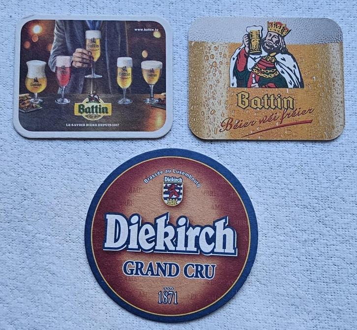 3 Luxemburgse Bierviltjes, Verzamelen, Biermerken, Gebruikt, Viltje(s), Overige merken, Ophalen of Verzenden