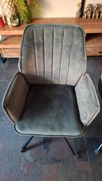 Vijf groene Draaiende Eetkamerstoelen Velvet - Netjes!, Huis en Inrichting, Stoelen, Ophalen, Overige kleuren, Zo goed als nieuw