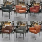 7 x luxe eetkamerstoel Forward Jess leer armleuningen design