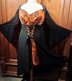 nieuwe gothic heksen jurk kanten mouw zwart oranje 46-48, Maat 46/48 (XL) of groter, Nieuw, Ophalen of Verzenden, Kleding