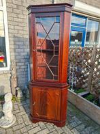 Mahonie Houten Hoek Vitrinekast - 191cm Hoog, Ophalen, Gebruikt, 50 tot 100 cm, 150 tot 200 cm