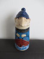 Gerzit Duits vintage steengoed kruik, vorm zeeman in boot, Ophalen of Verzenden