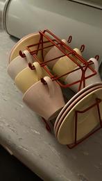 Vintage kopjes set Flowerware Melamine, Ophalen of Verzenden, Huis en Inrichting