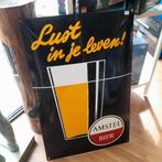Emaille amstelbord lust in je leven., Gebruikt, Ophalen of Verzenden, Nvt., Nvt.