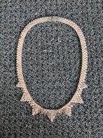 Honeycomb Ketting - Vintage - Witgoud, Ophalen of Verzenden, Zo goed als nieuw, Wit, Goud