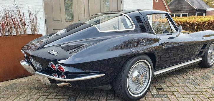 Corvette C2, Auto's, Oldtimers, Particulier, Coupé, Handgeschakeld, Blauw, Blauw, Kunstmatig leder, Dealer onderhouden, Ophalen of Verzenden