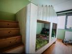 Steigerhouten Stapelbed Trapgevelhuisje + Trap + Kast, Ophalen, Stapelbed