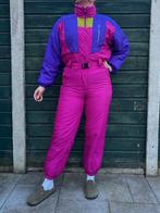Vintage retro skipak - Fel roze, paars, groen maat M, Kleding | Dames, Wintersportkleding, Maat 38/40 (M), Ophalen of Verzenden