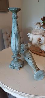 Brocante kandelaars, Huis en Inrichting, Woonaccessoires | Kandelaars en Kaarsen, Ophalen of Verzenden, Gebruikt, Hout, 50 tot 75 cm
