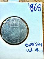 1868 Overslag 18__ Halve gulden / 0.5 gulden, Ophalen of Verzenden, Koning Willem III, ½ gulden, Zilver