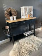 Sidetable Black & Wagondelen Wood Tafel, Huis en Inrichting, Ophalen of Verzenden, Zo goed als nieuw