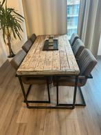Industrieel eettafelblad van steenschotten - uniek, Huis en Inrichting, Tafels | Eettafels, Ophalen of Verzenden, Zo goed als nieuw