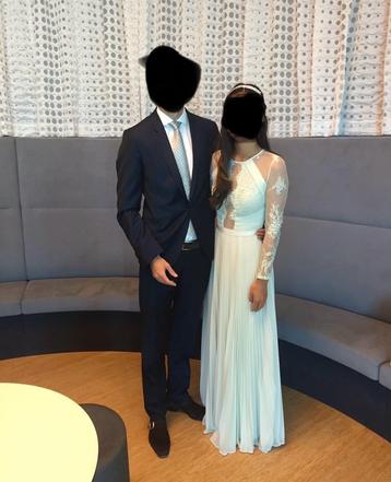 Asos wedding - mintgroene geplooide Maxijurk met kant 36 beschikbaar voor biedingen