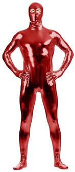 Rode heren bodysuit / catsuit glimmend zentai wetlook mannen, Nieuw, Kleding, Verzenden
