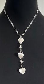 Zilveren ketting 925 zilver met hartjes hanger, Sieraden, Tassen en Uiterlijk, Kettingen, Ophalen of Verzenden, Zilver, Zilver