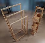 Handdoekenrek en opbergrek - hout, Huis en Inrichting, Badkamer | Badtextiel en Accessoires, Ophalen of Verzenden, Gebruikt, Bruin