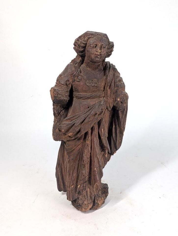 Gotische Sculptuur Heilige, 16de eeuw, Antiek en Kunst, Antiek | Religie, Ophalen of Verzenden