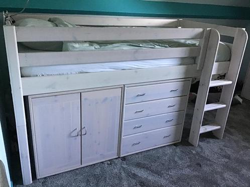 Complete kinderkamer van Flexa whitewash, Kinderen en Baby's, Kinderkamer | Stapelbedden en Hoogslapers, Gebruikt, Halfhoogslaper
