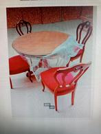 Antieke tafel mahonie hout  met vier stoelen, Ophalen of Verzenden