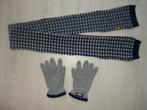 Sjaal en handschoenen donkerblauw grijs gebreid Hema 146-152, Kinderen en Baby's, Kinderkleding | Mutsen, Sjaals en Handschoenen