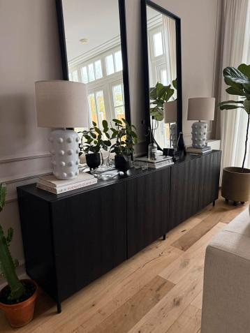 2 zwart hout Ikea besta op custom zwarte poten - afbeelding 1