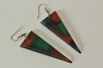 Set retro vintage plexiglas oorbellen / oorhangers beschikbaar voor biedingen