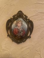 Vintage Master Simpson. Jongen met Hond in Bronzen Lijst, Antiek en Kunst, Kunst | Schilderijen | Klassiek, Ophalen of Verzenden