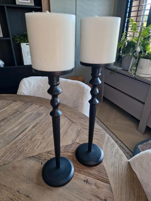 riviera maison warrington candle kandelaar kaars zwart black, Antiek en Kunst, Antiek | Kandelaars, Ophalen of Verzenden