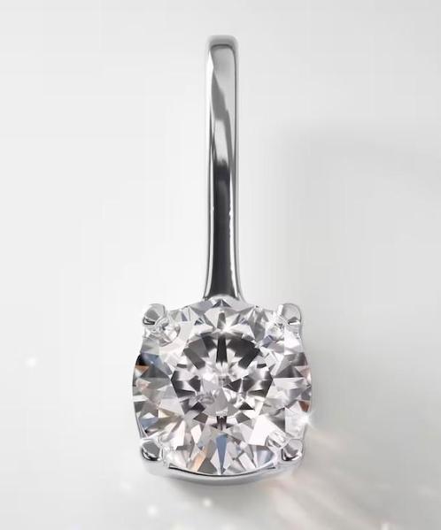 Zilver hanger met 0,10ct labgrown diamant, Antiek en Kunst, Antiek | Goud en Zilver, Zilver, Ophalen of Verzenden