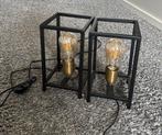 Tafellamp 2x industrieel, Ophalen, Zo goed als nieuw, Metaal, Minder dan 50 cm