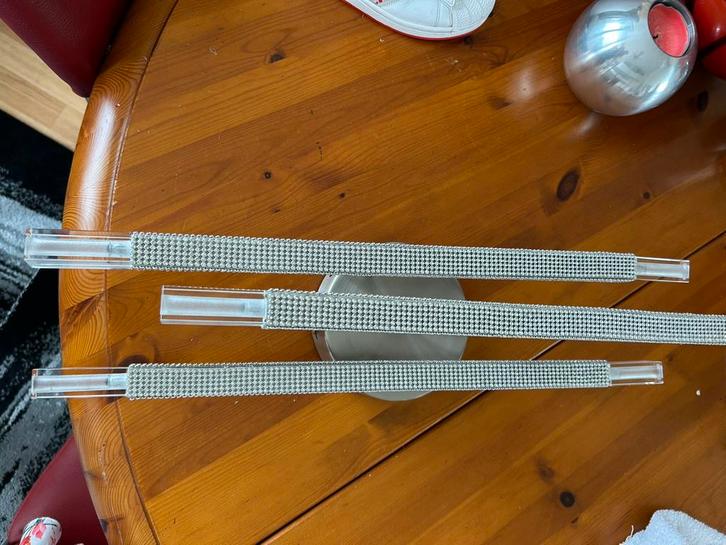 Moderne Plafondlamp met Kristallen Details, Huis en Inrichting, Lampen | Hanglampen, Zo goed als nieuw, 50 tot 75 cm, Metaal, Ophalen of Verzenden