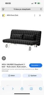Slaapbank Ikea, Huis en Inrichting, Ophalen, Gebruikt, Zwart, Tweepersoons