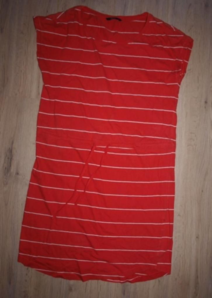 Rood Wit Gestreepte Jurk Only (M), Kleding | Dames, Jurken, Gedragen, Maat 38/40 (M), Rood, Knielengte, Ophalen of Verzenden