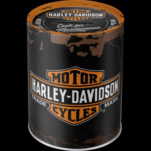 Harley Davidson motor cycles reclame spaarpot van metaal, Verzamelen, Merken en Reclamevoorwerpen, Nieuw, Reclamebord, Ophalen of Verzenden