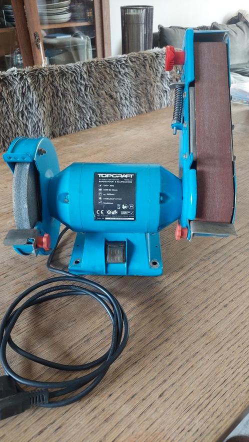 Topcraft Bandschuurmachine, slijpmachine, Doe-het-zelf en Verbouw, Gereedschap | Slijpmachines, Gebruikt, Werkbankslijpmachine
